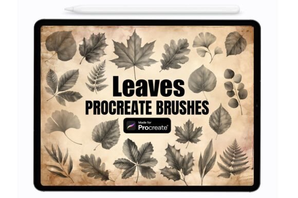 Download Leaves Procreate Stamps - Brushes - Leaves procreate Collection