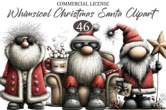 Download Whimsical Christmas Santa Clipart - Santa Collection