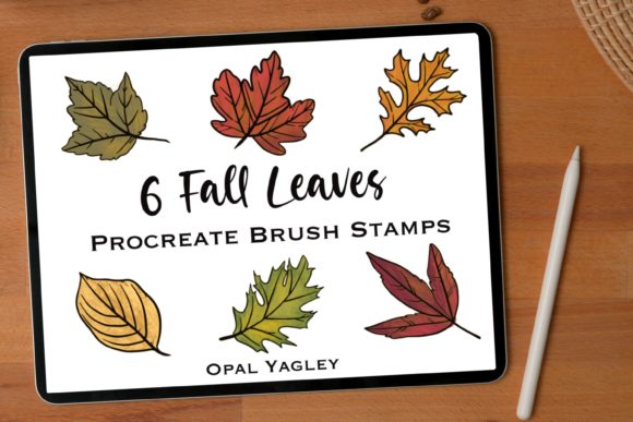 Download 6 Fall Leaves Procreate Stamps - Leaves procreate Collection