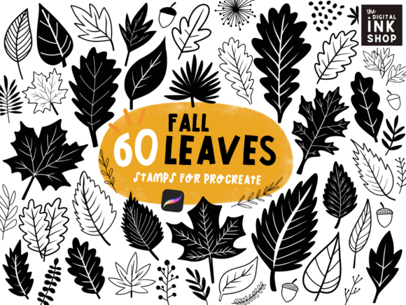 Download Autumn Fall Leaves Procreate Stamps - Leaves procreate Collection